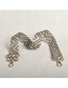 Zigzag bag strap with carabiners - Gray