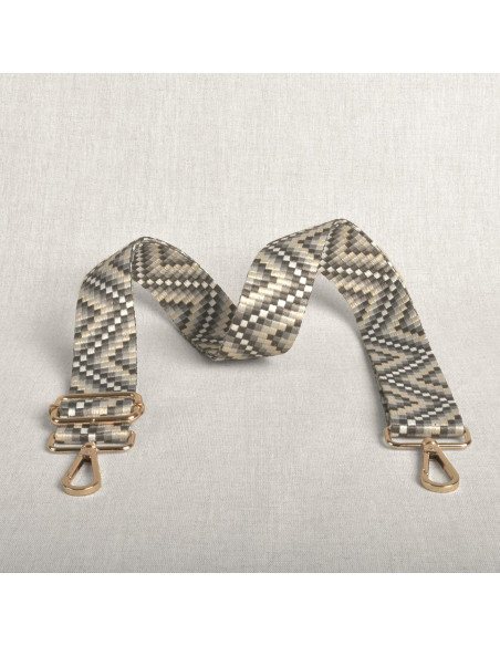Zigzag bag strap with carabiners - Gray