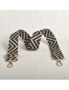 Zigzag bag strap with carabiners - Black