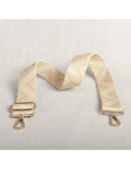 Zigzag bag strap with carabiners - Ivory