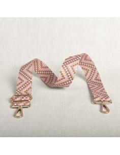 Zigzag bag strap with carabiners - Pink