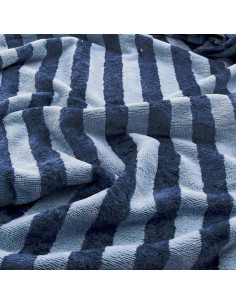 Striped bamboo micro terry fabric - Baltic and indigo