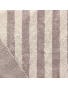 Striped bamboo micro terry fabric - Ecru and pebble 2