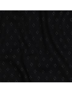 Pointelle knit jersey fabric - Black