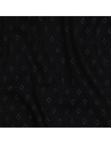 Pointelle knit jersey fabric - Black