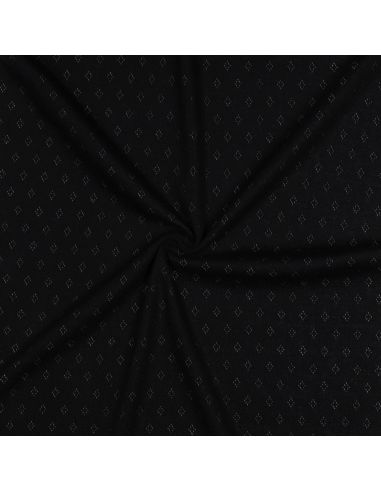 Pointelle knit jersey fabric - Black