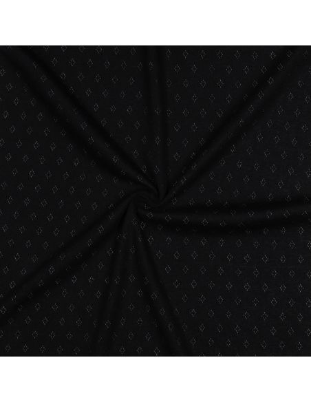 Pointelle knit jersey fabric - Black