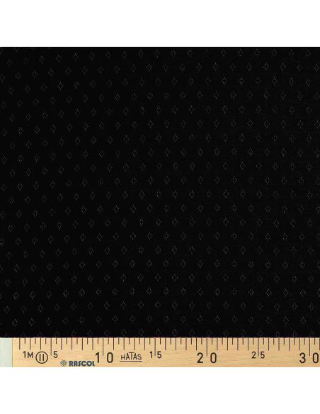 Pointelle knit jersey fabric - Black
