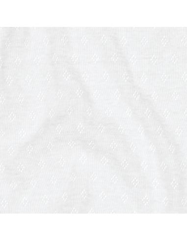 Pointelle knit jersey fabric - White