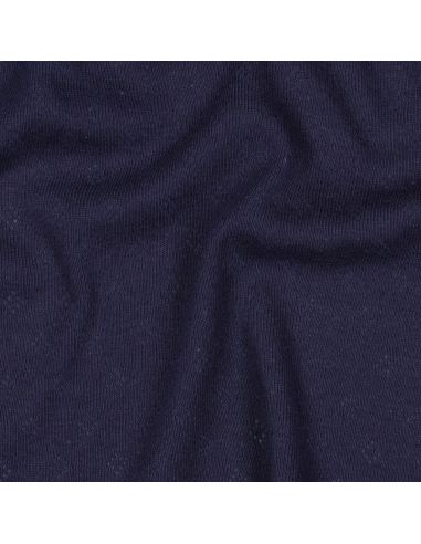 Pointelle knit jersey fabric - Navy blue