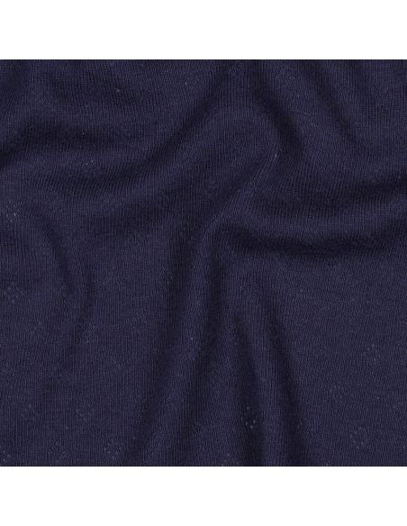 Pointelle knit jersey fabric - Navy blue