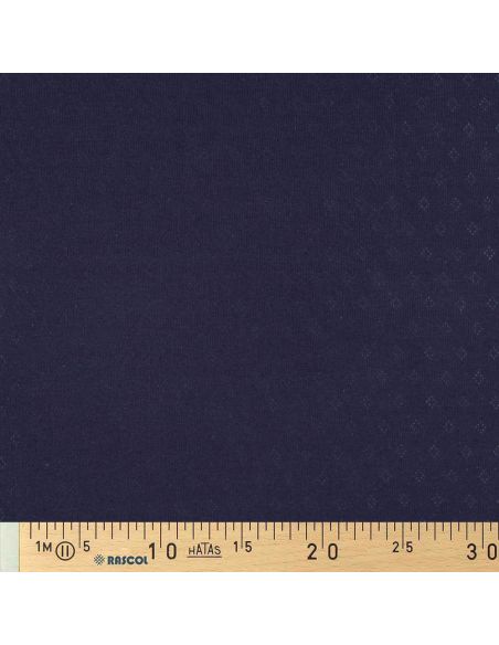 Pointelle knit jersey fabric - Navy blue