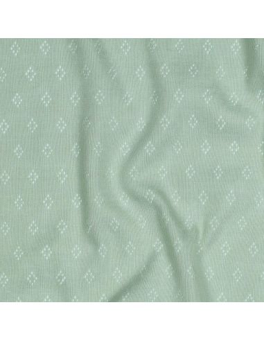 Pointelle knit jersey fabric - Mint