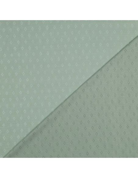 Pointelle knit jersey fabric - Mint