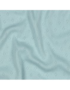 Pointelle knit jersey fabric - Light blue