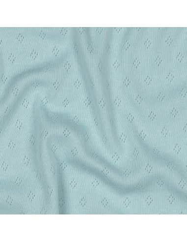Pointelle knit jersey fabric - Light blue