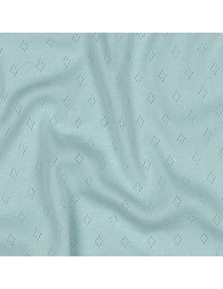 Pointelle knit jersey fabric - Light blue