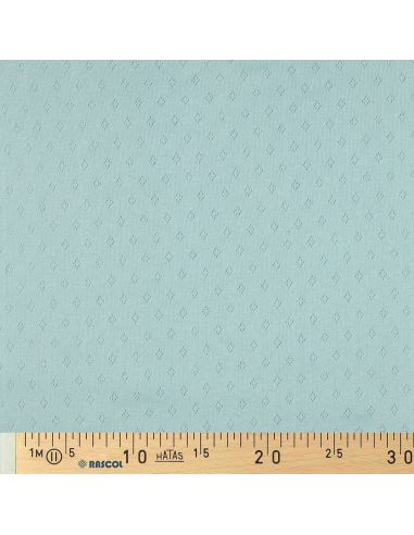 Pointelle knit jersey fabric - Light blue