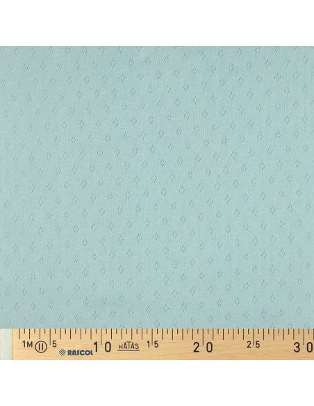 Pointelle knit jersey fabric - Light blue