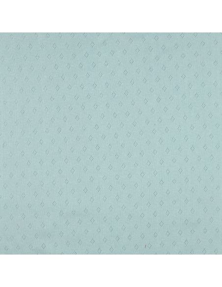 Pointelle knit jersey fabric - Light blue