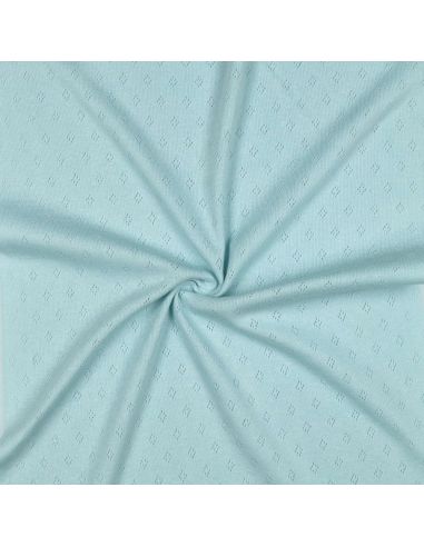 Pointelle knit jersey fabric - Light blue