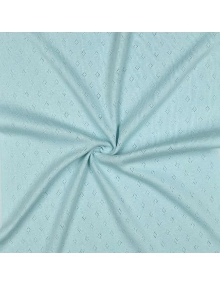 Pointelle knit jersey fabric - Light blue