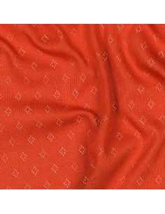 Pointelle knit jersey fabric - Brick