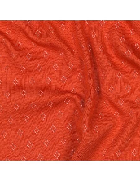 Pointelle knit jersey fabric - Brick