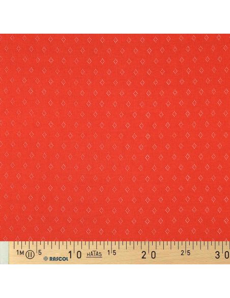Pointelle knit jersey fabric - Brick