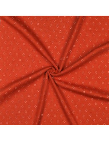 Pointelle knit jersey fabric - Brick