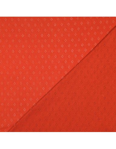 Pointelle knit jersey fabric - Brick