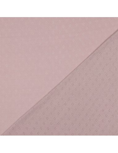 Pointelle knit jersey fabric - Old rose