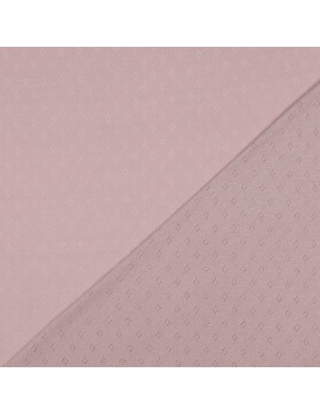 Pointelle knit jersey fabric - Old rose