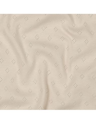 Pointelle knit jersey fabric - Beige