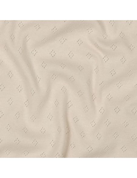 Pointelle knit jersey fabric - Beige