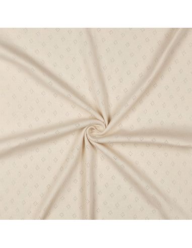 Pointelle knit jersey fabric - Beige