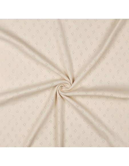 Pointelle knit jersey fabric - Beige