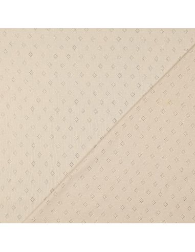 Pointelle knit jersey fabric - Beige