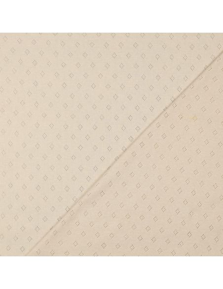 Pointelle knit jersey fabric - Beige