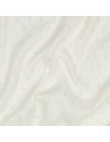 Pointelle knit jersey fabric - Ecru