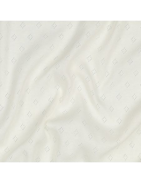 Pointelle knit jersey fabric - Ecru