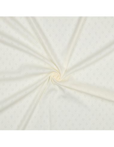 Pointelle knit jersey fabric - Ecru