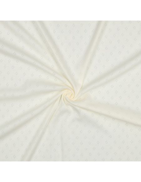 Pointelle knit jersey fabric - Ecru