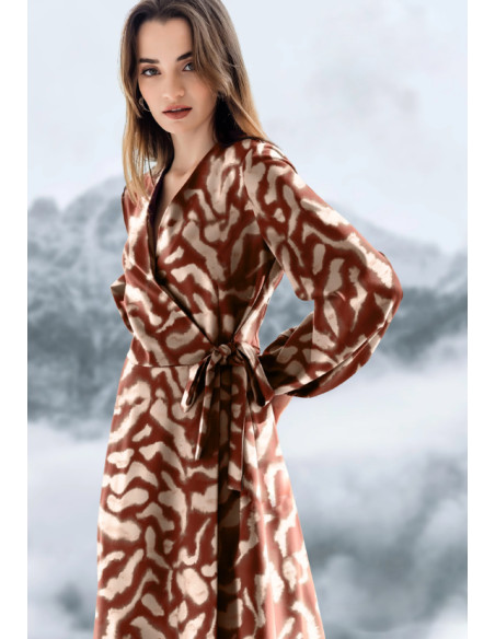 Stretch viscose satin fabric - Animal