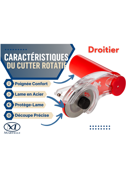 Cutter rotatif ergonomique Martelli 45 mm