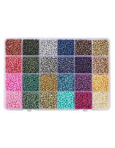 Box of 12,000 metallic seed beads 3 mm