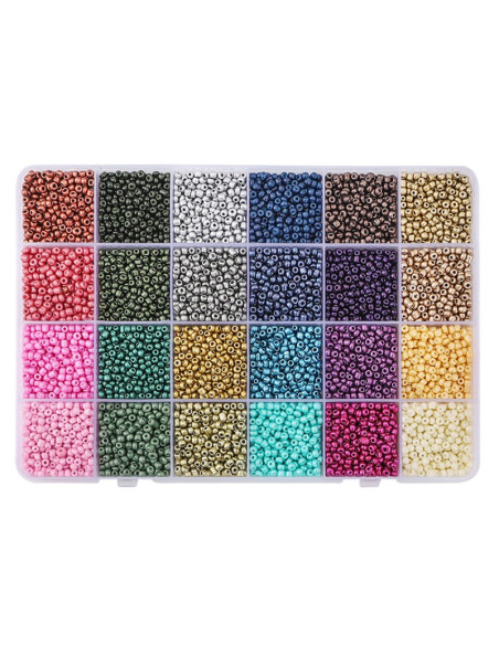 Box of 12,000 metallic seed beads 3 mm