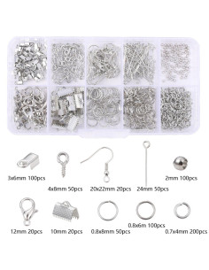 710-piece jewelry making kit - Rhodium