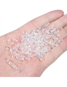 Pack of 30 crystal beads 4 x 3 mm