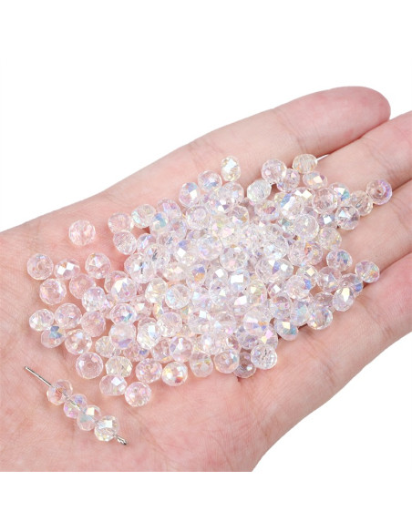 Bag of 20 crystal beads 6 x 4 mm
